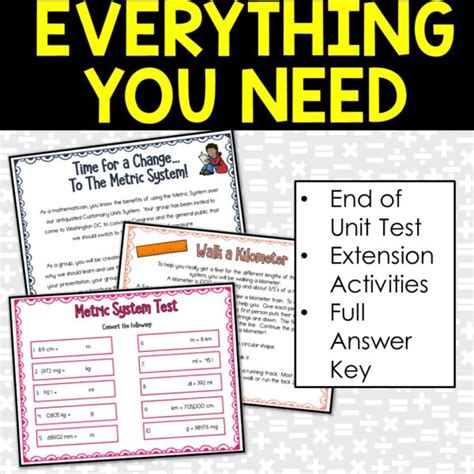 Teaching The Metric System Unit Metric System Conversions Teach