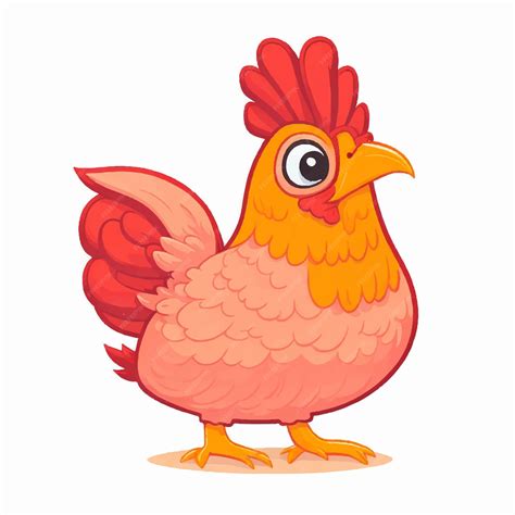 Premium Vector Cute Cartoon Hen Vector Illustration