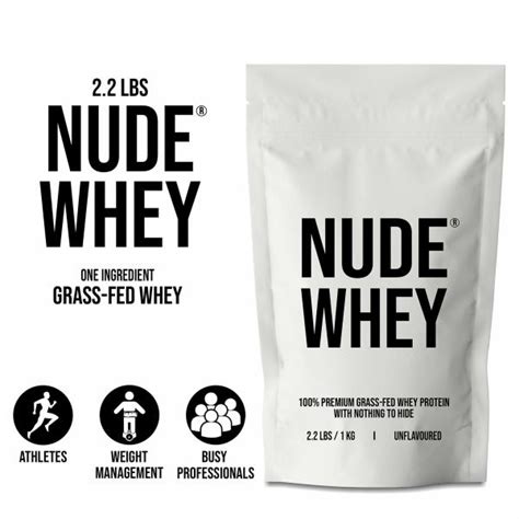 Nude Whey Grass Fed Unflavored Whey Protein Powder For Muscle