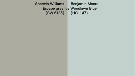 Sherwin Williams Escape Gray Sw Vs Benjamin Moore Woodlawn Blue