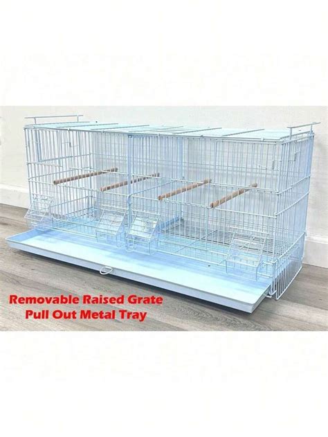 White Stackable Double Breeding Breeder Flight Bird Cage Center