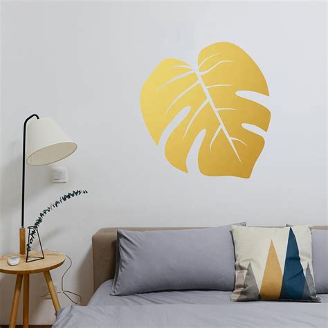 Monstera Leaf Wall Decal Wall Decals Monstera Leaf Tropical Wall Art