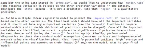 Solved Please Provide Codes To Solve This This Is Rstudio Chegg