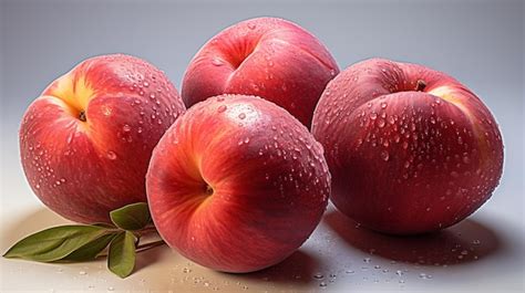 Un Grupo De Manzanas Rojas En Una Mesa Con Gotas De Agua Foto Premium