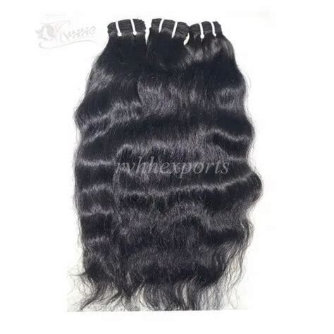 Natural Machine Weft Single Drawn Remy Wavy Human Hairs Transparent