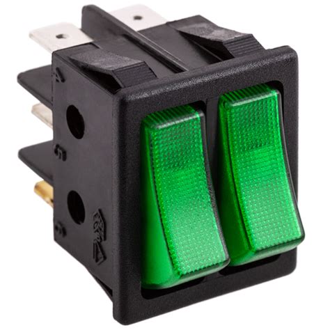 Bematik Interruptor Luminoso Basculante Verde Dos Canales Dpdt 6 Pin