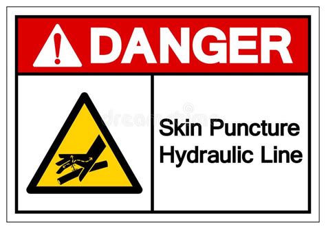 Danger Skin Injection Hazard Protrct Hands And Body From High Pressure Fluids Symbol Sign