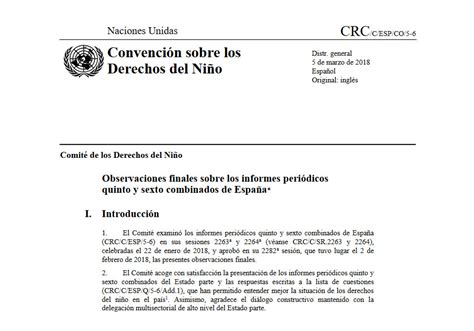 Observaciones Generales Del Comite De Los Derechos Del Nino