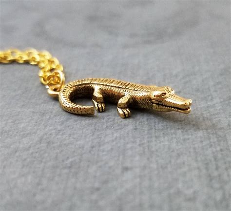 Alligator Necklace Crocodile Necklace Alligator Jewelry Etsy