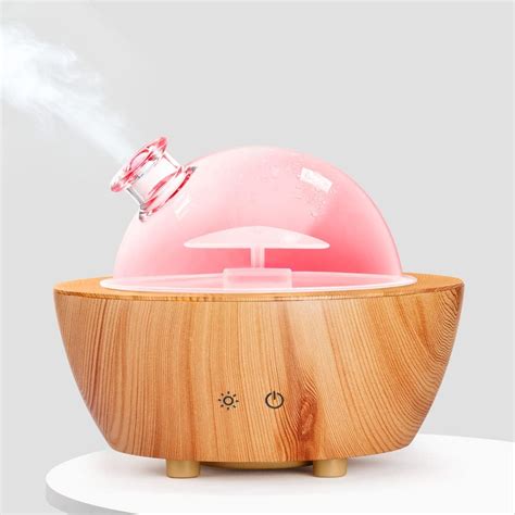 Glass Essential Oil Diffuser Wood Grain Base 280ml