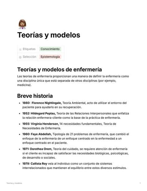 Resúmenes de Teorías en enfermería Descarga apuntes de Teorías en