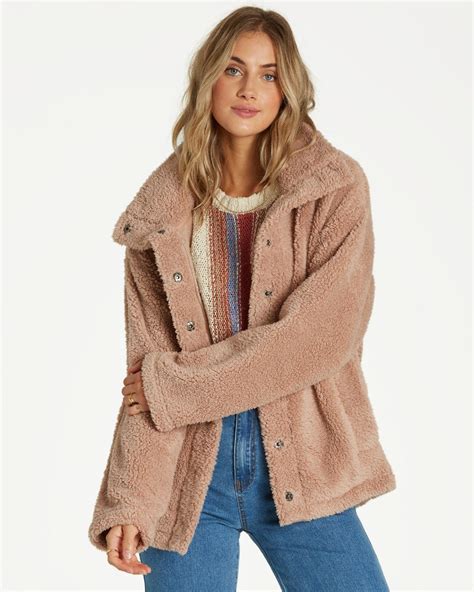 Cozy Days Sherpa Jacket J604sbco Billabong Sherpa Jacket Sherpa Jacket Outfit Fleece Jacket