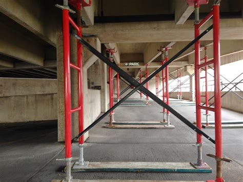 Superior Scaffold Services - Shoring up Norristown, PA parking garage - concrete repair