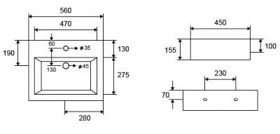 Lavabo Suspendu Rectangulaire LT 5027