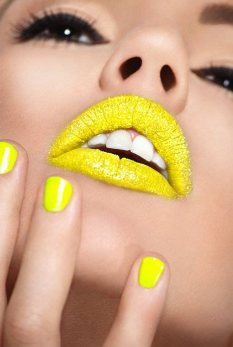 Yellow Yellow Lipstick Neon Yellow Nails Lip Colors