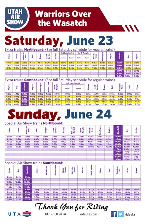 Extra FrontRunner Service for the HAFB Air Show