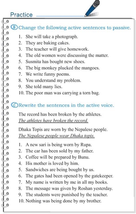 Active And Passive Voice Worksheets Active And Passive Voice