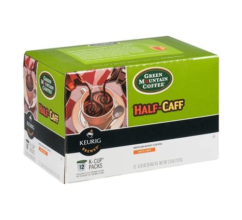 Green Mountain Coffee Half Caff Medium Roast Keurig Brewed K Cups 12