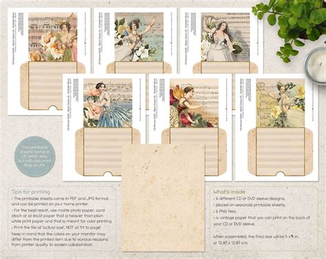 CD Sleeves, Printable DVD Sleeve Template, Sheet Music, Fairies and ...