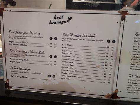 Menu At Kopi Kenangan Mall Ratu Indah Makassar Makassar