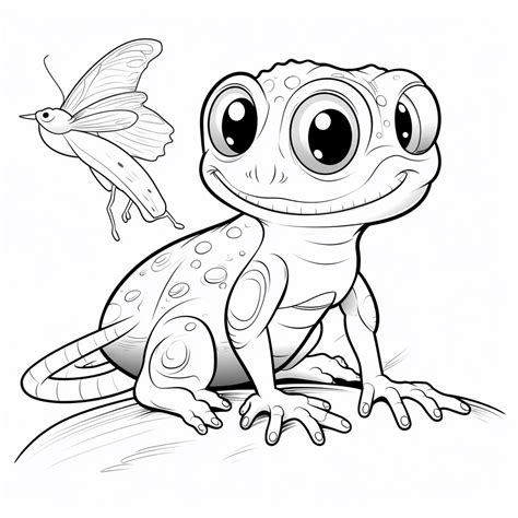 Gecko Jagt Einen K Fer Happycoloring Net