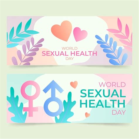 Conjunto De Banners Do Dia Mundial Da Saúde Sexual Gradiente Vetor Grátis