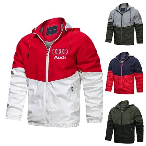 Autumn Audi Car Logo Jacket Windbreaker Men Baseball Jacket Coat