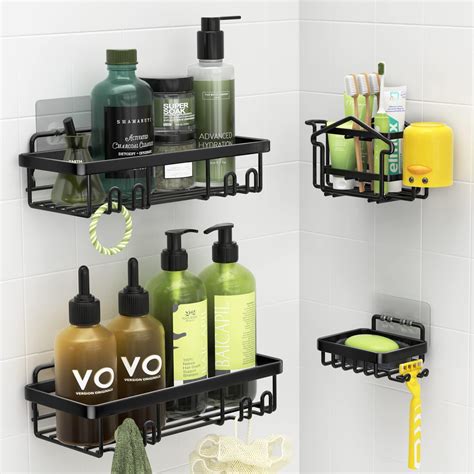 Wayeee Pcs Etagere Douche Sans Percage Etagere Salle De Bain En Acier