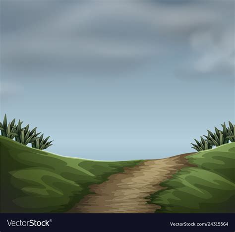 A cloudy nature scene Royalty Free Vector Image