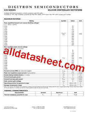 C35 Datasheet PDF Digitron Semiconductors