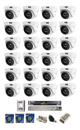 Kit Completo Dvr Hikvision 32 Canais 24 Domes Hilook Full