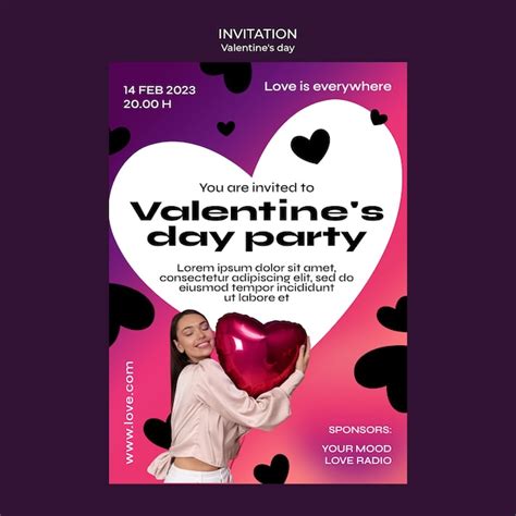 Free PSD | Valentine's day invitation template