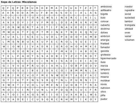 Sopa De Letra Dificil Para Imprimir Imagui