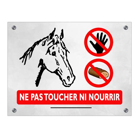 Plaque ne pas toucher ni nourrir chevaux pancarte de box écurie et