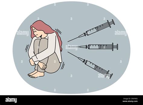 Unhappy Scared Woman Feeling Terrified With Injections Unwell Anxious