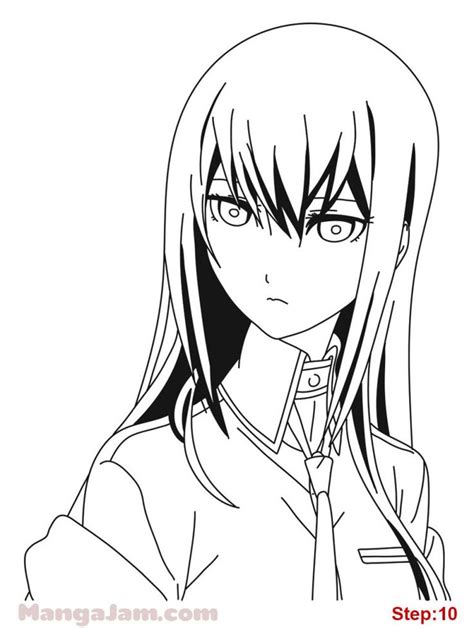 How To Draw Makise Kurisu From Steins Gate MANGAJAM Latar