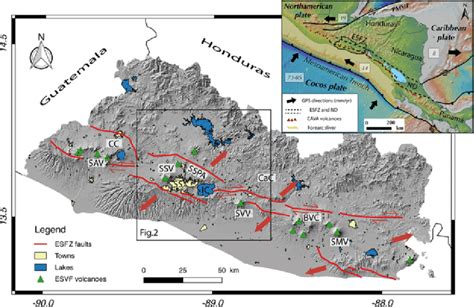 El Salvador Volcano Map