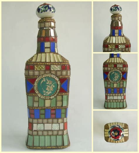 Decorated Bottle By Lucano Mosaico Mosaicos Garrafas Mosaico