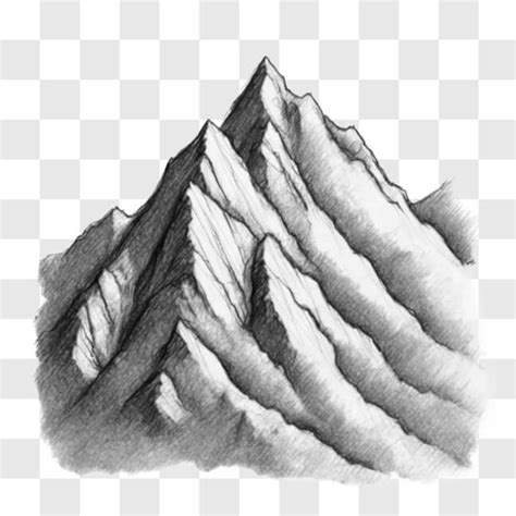 Download Unique Black and White Mountain Sketch with Blue Tops Sketches Online - Creative Fabrica