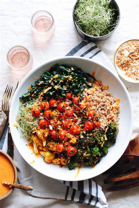 Roasted Vegetable And Farro Grain Bowl Bev Cooks