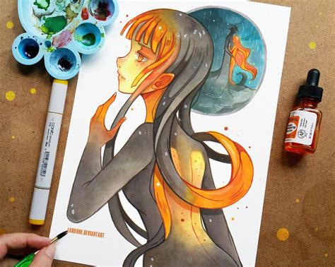 Light And Darkness By Larienne On Deviantart Copic Marker Art