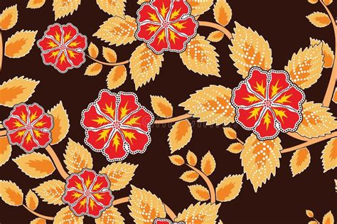 Motif Batik Lukisan Corak Bunga Simple Gambar Batik Bunga Simple Dan