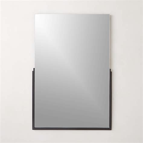 Mimi Rectangular Black Modern Wall Mirror 24x36 Reviews Cb2