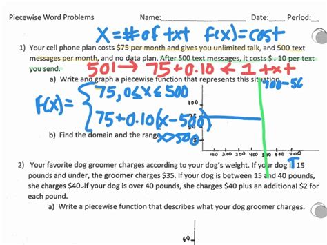 Piece Wise Word Problems Worksheets Library