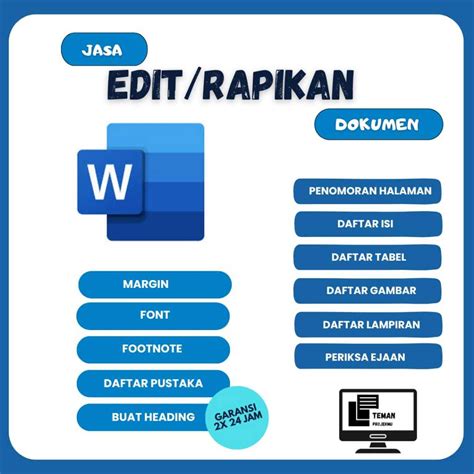 Jual Jasa Edit Dokumen Font Footnote Margin Daftar Pustaka Shopee