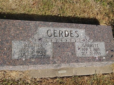 Garret Gerhard Gerdes 1885 1965 Monumento Find A Grave