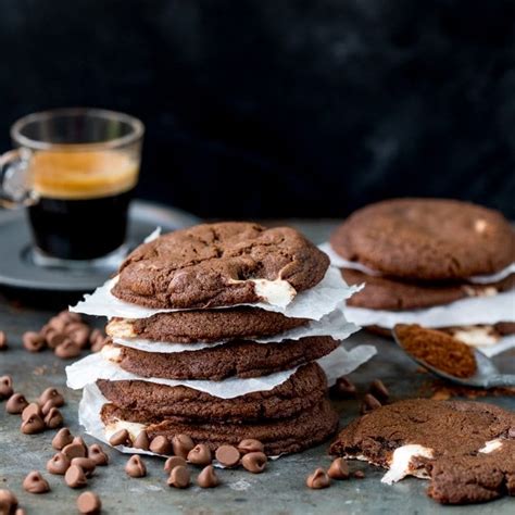 Chewy Chocolate Cookies with Nougat - Nicky's Kitchen Sanctuary