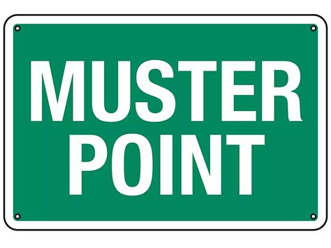 Muster Point Sign Aluminum S 23119a Uline