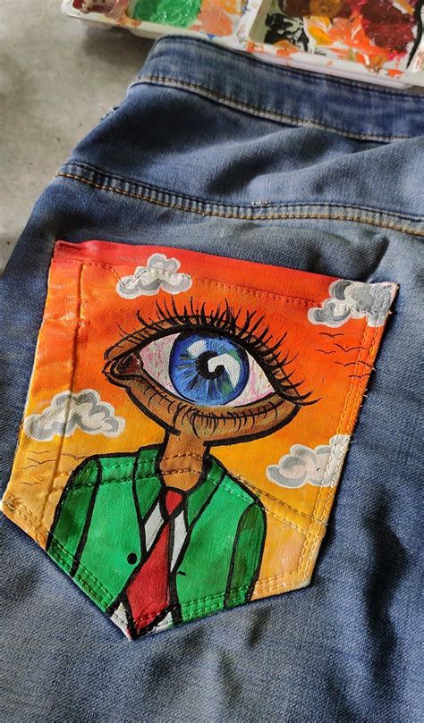 Denim jeans painting | Fabric painting, Painted clothes diy, Denim art