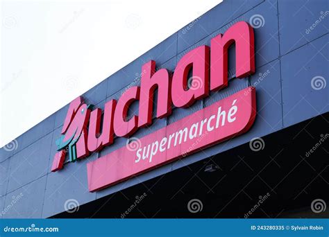 Auchan Supermarche Logo Brand And Text Sign Of French Group Of